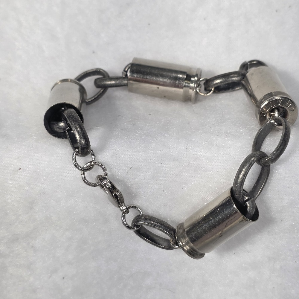 Handmade Bullet Casing Metal Link Bracelet Grunge Punk Industrial CyberCore 9.75 - Picture 2 of 10